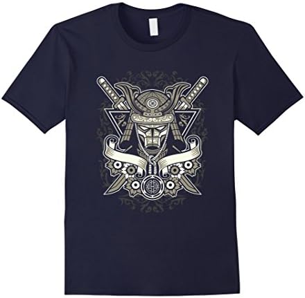 Mens Samurai with Swords T Shirt Medium Navy