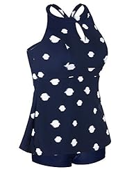 Septangle Womens Vintage Floral Print Tankini Set