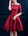 Fanhao Women's Off The Shoulders Lace Sleeves Short Evening Gown Cocktail Dress