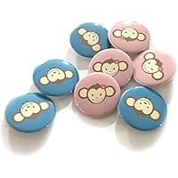 10 pcs monkey boy girl pinback buttons DIAMETER 1.5" for birthday party favors gender reveal baby shower jungle safari theme collectible flair pin