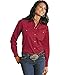 Roper Women's L/S Solid Basic Snap Front, Red, Large