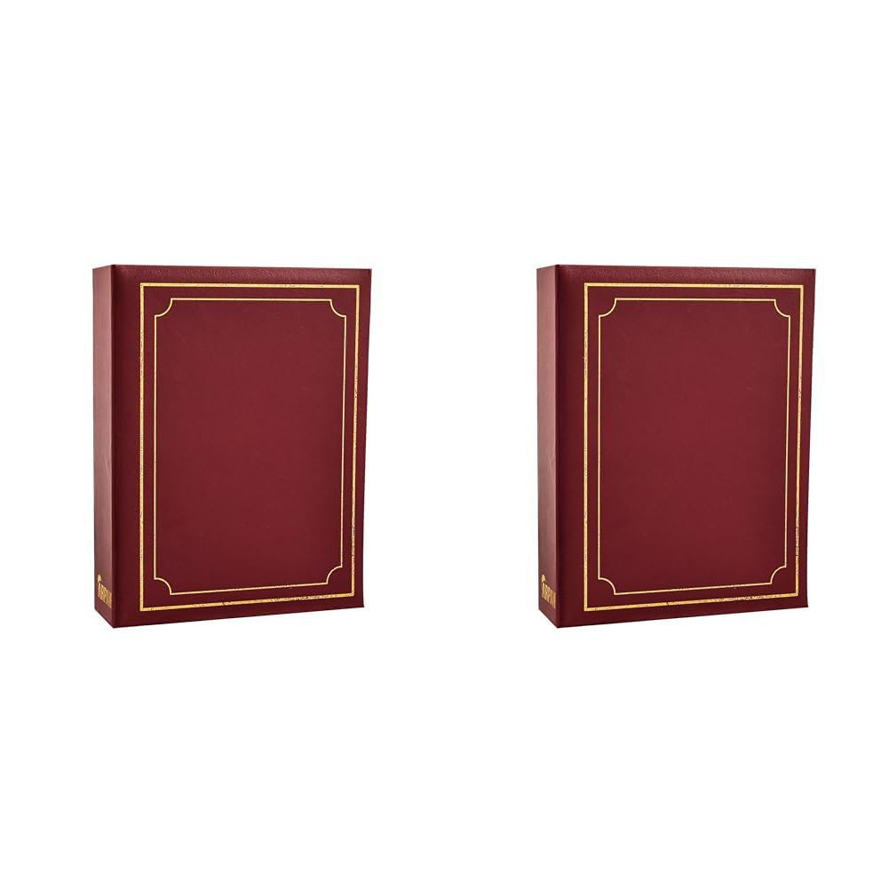 Arpan 6x4 Plain Photo Album with 200 Pockets (Burgundy) (Pack of 2)