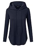 Doublju Loose Fit Pullover Hoodie with Kangaroo Pocket for Womens with Plus Size (Made in USA) Navy 2XL