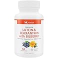 ML Naturals Premium Lutein & Zeaxanthin with Bilberry 60 Vegetable Capsules. Lutein 40 mg, Zeaxanthin 5 mg, and Bilberry 400 mg. All-Natural. High Potency & Premium Quality. Healthy Eyes & Vision.