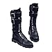 MagiDeal Black 1/6 Scale lace Up Buckle Flat Long Boots Shoes for 12 inch Female Action Figure Body