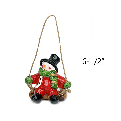 Evelyne GMT-10310-3 3-Piece Set Holiday Season Ceramic Christmas Haning Ornaments Decorative Display - Santa Claus - Thumbnail 4