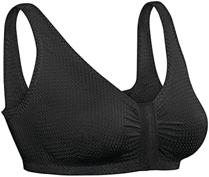 Dream Products Comfort Sleep Bra, Front Closure, Black, Size 36 at
