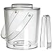 Felli Crystal Clear Acrylic Ice Bucket with Handle, Lid and Plastic Tong, 102 oz.