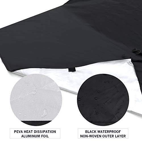 MAJALiS Car Windshield Rear Mirror Cover, Windshield Sunshade Foldable Windshield Cover Sun Shade Reflection Blocker Magnetic Scrachproof Windproof Fits Universal Vehicle All Season