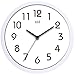 hito Silent Wall Clock Non Ticking 10 inch Excellent Accurate Sweep Movement Glass Cover, Decorative for Kitchen, Living Room, Bathroom, Bedroom, Office (White)