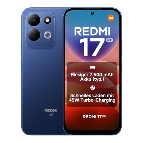 Xiaomi REDMI 17 5G, Smartphone 4+128 GB, Blau, 7500mAh Akku, 45W Laden