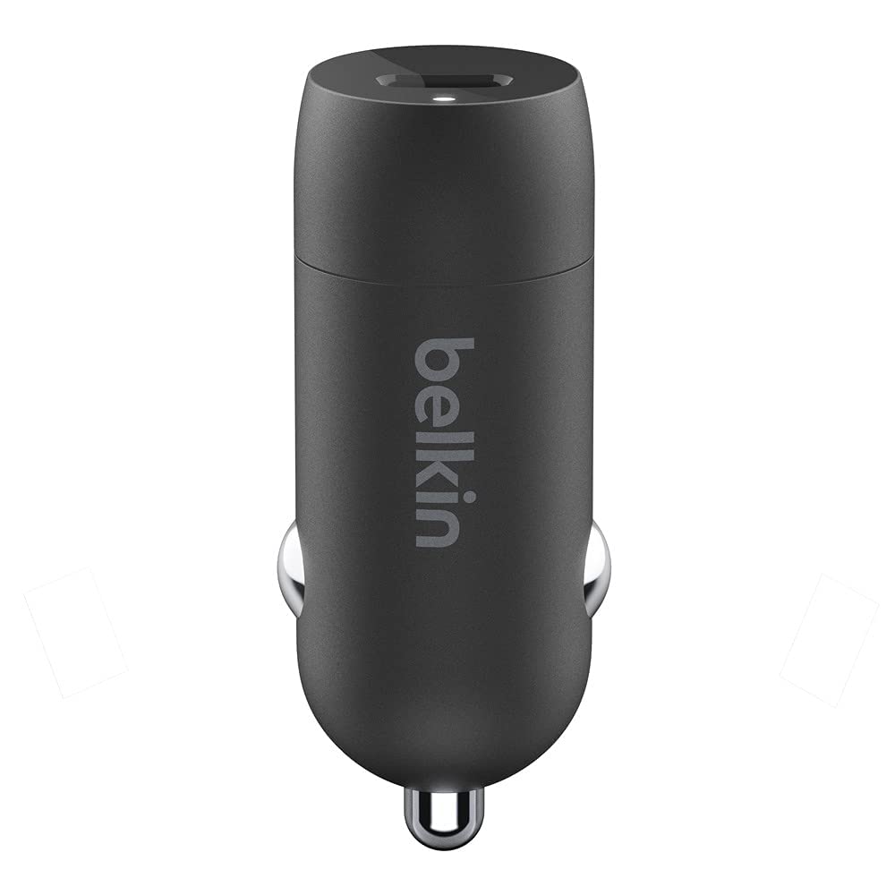 Belkin USB-C Fast Car Charger 20W-Black (iPhone Fast Charger Compatible with iPhone 12 Pro Max/12/12 Pro/ 12 Mini, Samsung Galaxy S20, S20+, S20 Ultra, Note20, Google Pixel and More) (CCA003bt)