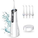 BerZalah Water Flosser Cordless Water Flosser 2019 Newest Wireless Charging Flosser Changing Alternating Frequency LCD Display 3 Modes 4 Tips Travel Bag, Teeth Cleaner Portable for Home Office Travel
