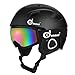 Odoland Snow Ski Helmet and Goggles Set, for Kids and Adult Sports Helmet and Protective Glasses - Shockproof/Windproof Protective Gear for Skiing, Snowboarding, Motorcycle Cycling and Snowmobile