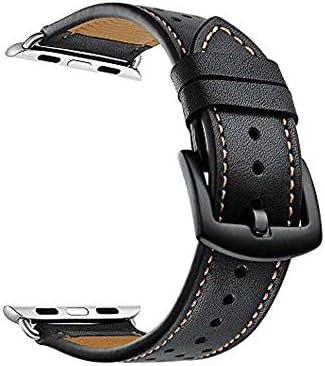 DaStrap Watch Band Leather 42mm Bands Replacement for iwatch Series 1 2 3 Replacement Strap Dressy Classic Buckle Band(42mm,Black/Brown)