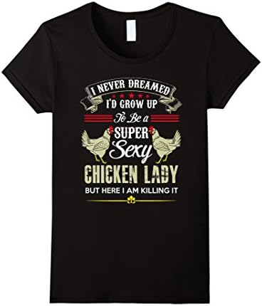 Women's Chicken Lady T-shirt Medium Black