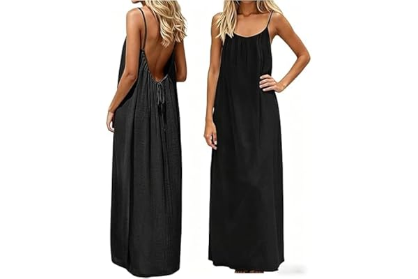Backless Cami Dress Backless Dress House Dress for Women Sleeveless Long Cami Lounge Dress Backless for Indoor Summer Wear