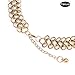 Paxuan Womens Antique Silver/Gold Alloy Vintage Boho Bohemia Turquoise Necklace Ethnic Tribal Beaded Coin Choker Necklace Chunky Statement Necklace (Antique Gold)