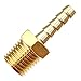 TAILONZ PNEUMATIC Brass Hose Barb Fitting -1/4 Inch Barb to 1/4 Inch Male NPT Adapter（Pack of 10）