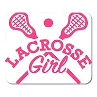 HZMJPAD Stick Lacrosse Girl Ball Crosse Equipment Game Helmet Lax Mouse Pad 8.6 X 7.1 in