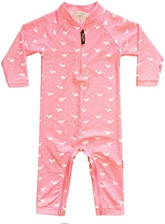 weVSwe Baby Cute Whale Swimsuit Pink Rash Guard Sun Protection