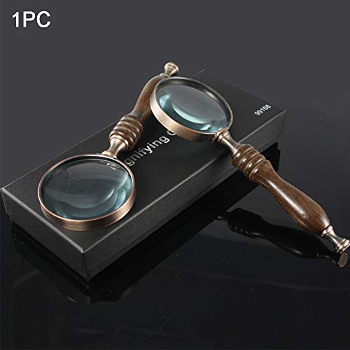 Magnifier,10X Vintage Ebony Handle Magnifying Glass Antique Sandalwood-Free Lens Suitable to View Books,Newspapers,Magazines,Maps,Jewelry,Hobbies and Crafts.(72mm,Dark Coffee) - Thumbnail 4