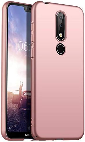 TVVT Compatible with Nokia 6.1 Plus Case, Ultra-Thin Ultra-Lightweight Matte Hard Cover Simple Stylish Anti-Scratch Shockproof Case Cover for Nokia 6.1 Plus - Rose Gold