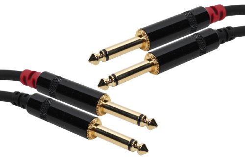 Elite Core Superflex gold Sfp-215Qq Dual 1/4" Ts To 1/4" Ts Patch Cable 15