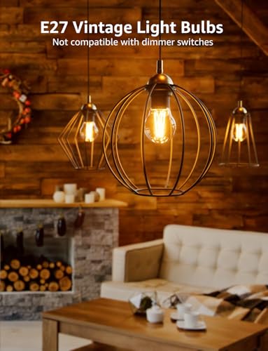 Lepro E27 Golf Ball Bulb, A-Rated Ultra-efficient LED Bulb, 2.2W = 40W, 470lm, Warm White 2700K, 50000H Lifespan, Edison Screw ES, Clear Filament, Non-dimmable, Pack of 2