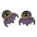Stainless Steel Mens Womens Batman Pattern Stud Earrings Bonnie (Colorful Matte Surface)