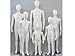 (MD-CW6YEG) ROXYDISPLAY Egg Head 6 Years Old Children's Mannequin with Hands Straight Down. Base Included.