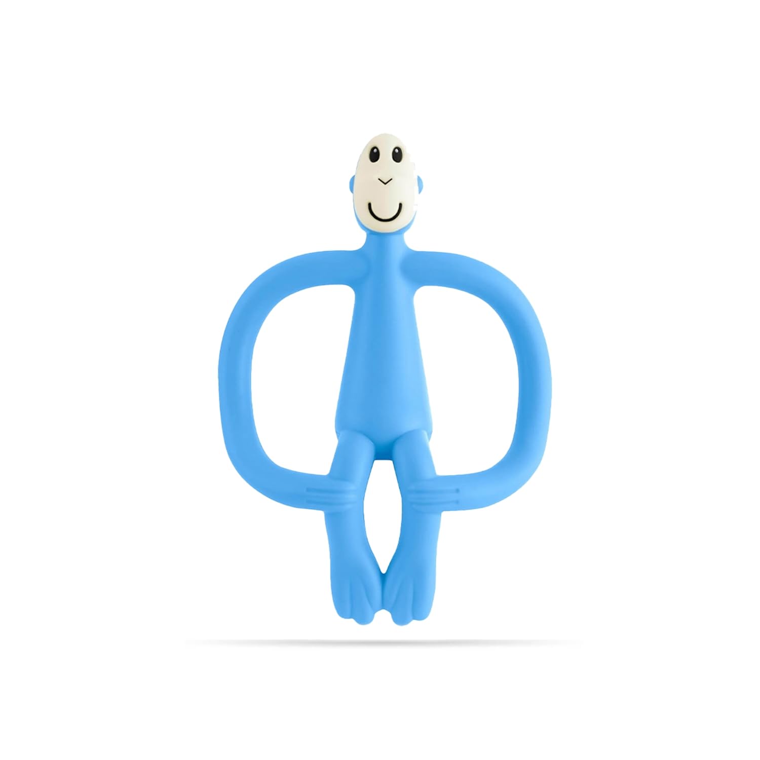 Matchstick Monkey, Original Teether & Gel Applicator, Antimicrobial Silicone Teething Toys for Baby, Easy to Grip, BPA Free, 3 Months Old+, 10.5 cm, Light Blue Monkey — image 1