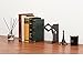 Office Square Decorative Metal Bookends - Heavy Duty & Adjustable Modern Design with Non-Skid Base