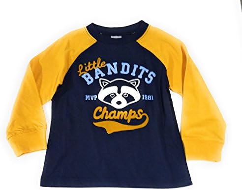 Gymboree Toddler Boys' Little Bandits Navy and Yellow Long Sleeve Shirt, 3T