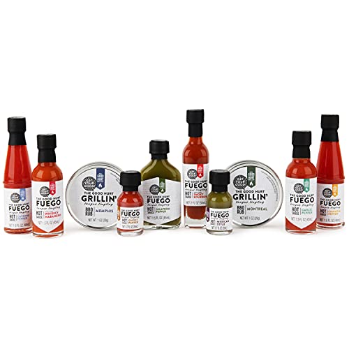 Thoughtfully Gifts, The Good Hurt Fuego Hot Sauce Crate Gift Set