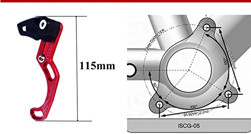 DEERU MTB Chain Guide Direct Mount Chainring Guard, 30-40T, Perfect for Most Bicycle Road Bike Mountain Bike BMX Fixie (Aluminum Alloy) (ISCG05-Red) - Thumbnail 4