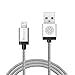 [Apple MFi Certified] iOrange-E™ 6.6ft (2M) [Tangle-Free] Lightning Cable, 8-Pin Lightning USB Charge & Data Sync Braided Cable with Aluminum Shell Connectors for iPhone 6/6 Plus/5S/5C/5, iPad Air, iPad 4th Generation, iPad Mini, iPad Mini with Retina Display, iPod Touch 5th Generation and iPod Nano 7th Generation ,Silver 