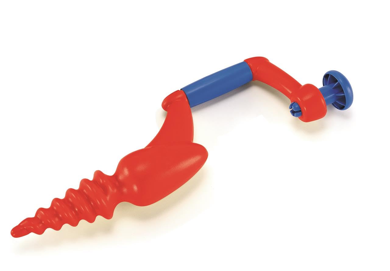Hape E8180 Sand Drill Bit Medium, Beach Toy/Sand Toy, Red, for Kids 24 Months and Up
