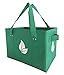 Birsppy Reusable Grocery Shopping Box Bag Deluxe Set Large Foldable Collapsible Box Tote with Extra Long Handles Reinforced Bottom and Sides in Eco Green Color (Set of 2)