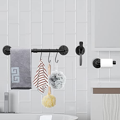 NearMoon 5Pieces Industrial Pipe Bathroom Hardware Set, Include 18