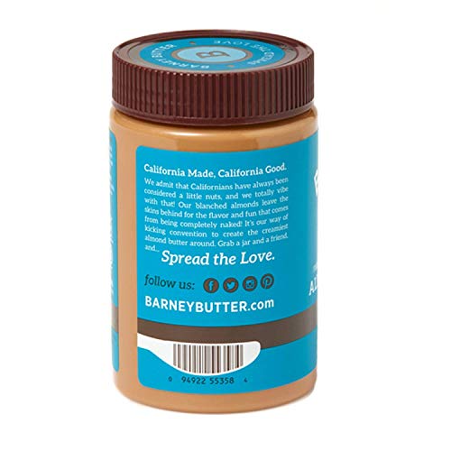 BARNEY BUTTER ALMOND BUTTER, SMOOTH, NO STIR, NON-GMO, SKIN-FREE, PALEO FRIENDLY, KETO, 16 OUNCE