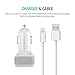 Maxboost 4.8A/24W 2 Smart Port Car Charger with 3ft Cable Output [White] for iPhone 6/6S Plus 5S 5 5C 4S, iPad Pro/Mini, iPod; Galaxy S7 S6 Edge, Note 6 5 and More