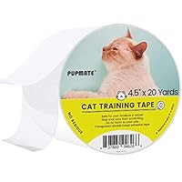 PUPMATE Anti-Scratch Cat Training Tape, 4.5 Inches x 20 Yards, Double-Sided Cat Sticky Tape Protects Furniture, Couch, Door & Carpet,100% Clear Cat Scratch Deterrent