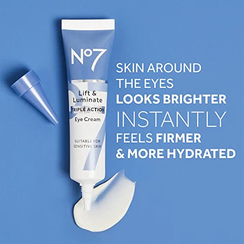 No7 Lift & Luminate Eye Cream Dark Circles & Puffiness Solution Shea Butter, Hyaluronic Acid