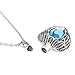 VALYRIA Angel Wing Birthstone Memorial Urn Necklace Stainless Steel Cremation Jewelry,Blue(March)