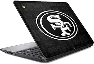Skinit Decal Laptop Skin Compatible with Chromebook 11 G5 - Officially Licensed NFL San Franciso 49ers Black & White Design