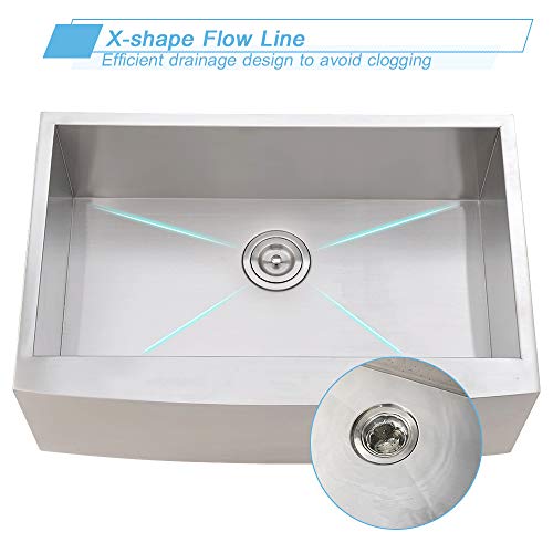 Bokaiya 33 Inch Farmhouse Sink Apron Front Deep Single Bowl 16 Gauge