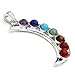Top Plaza Vogue 7 Chakra Healing Stones Pendant for Necklace Making, 3 Style - Yoga/Angel/Sword,2.3''-2.5'' (Moon)