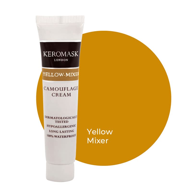 Keromask Full Coverage Hypoallergenic Concealer YELLOW MIXER to Camouflage Vitiligo, Tattoos, Redness and Rosacea, Waterproof and Suitable for All Skin Types 1 x 15ml โ image 1