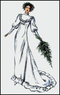 Hawaiian Victorian Style Wedding Dress Sewing Pattern #205